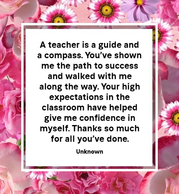 thank you message for teacher