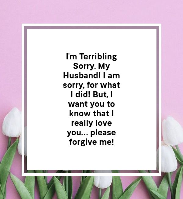 sorry message for husband